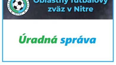 Photo of Úradná správa ObFZ Nitra č. 34, zo dňa 02.05.2024